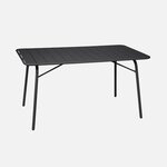 SWEEEK Table de jardin pliante métal 6 places, Amelia 141,2 x 80 x 72,5cm. Coloris disponibles : Gris, Bleu, Orange, Jaune, Vert, Beige