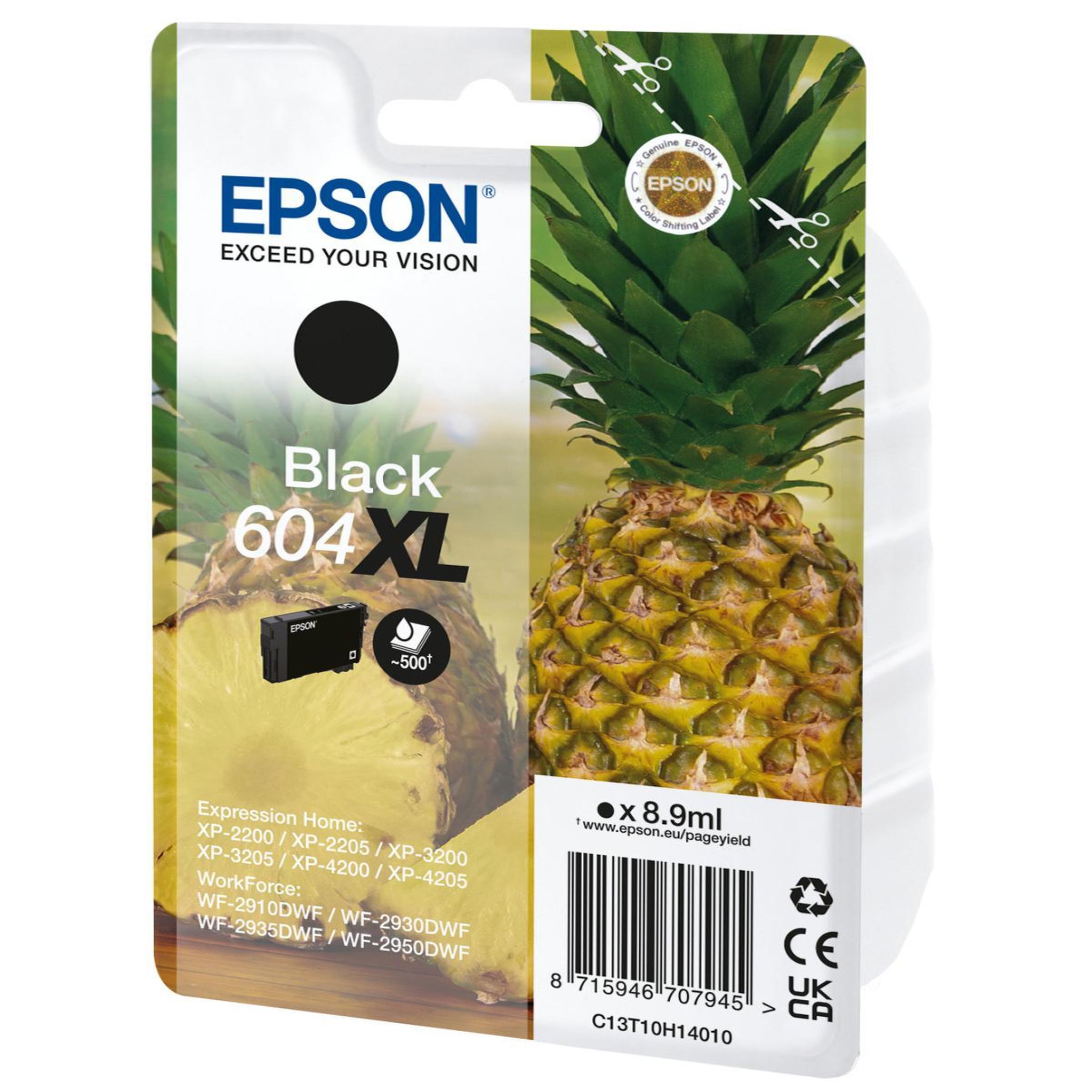 Voir la diapositive 2 : Epson Cartouche d'encre originale 604 xl haute capacité noire série ananas - c13t10h14010