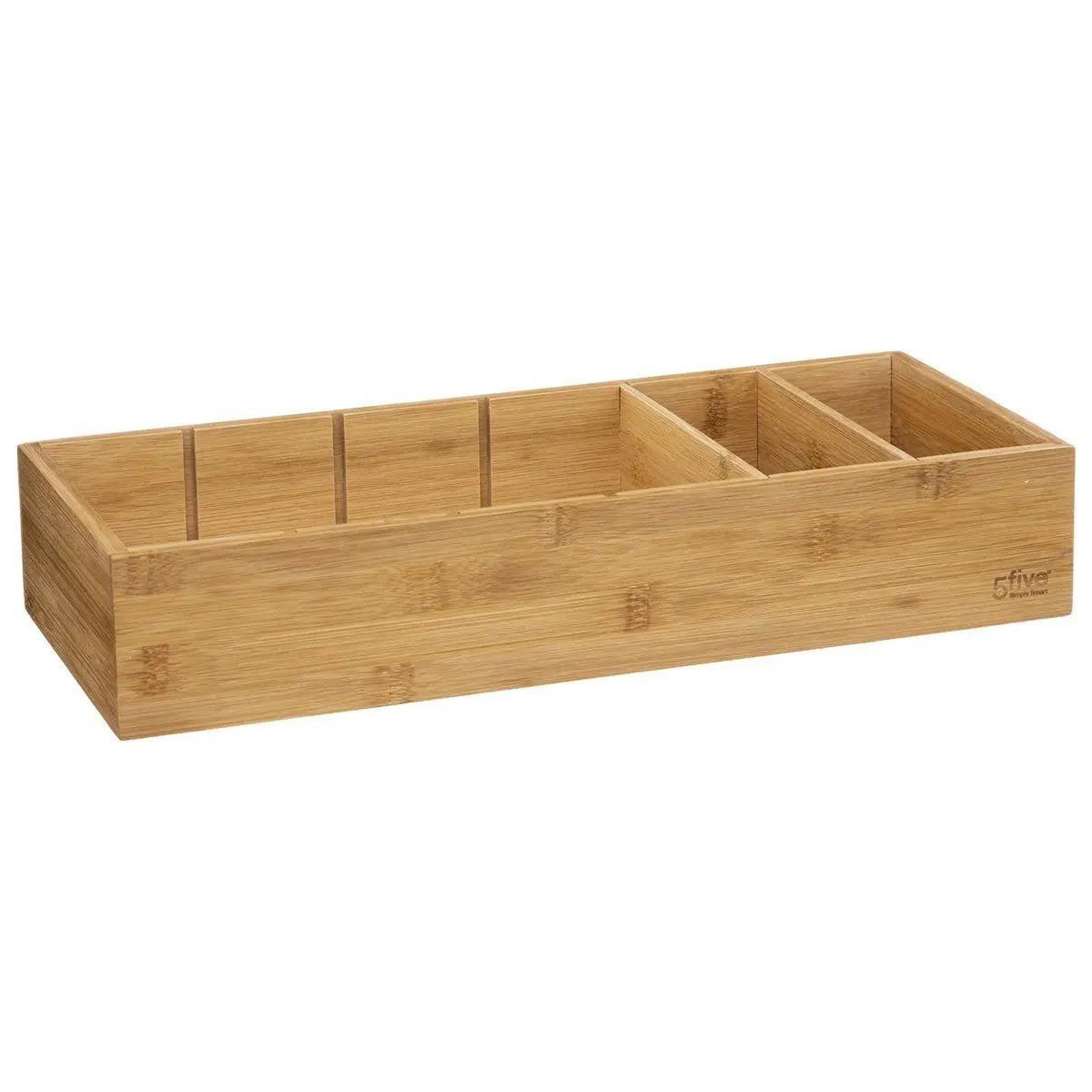 Voir la diapositive 2 : FIVE Organiseur bambou à compartiments  tidy smart  15x38cm naturel