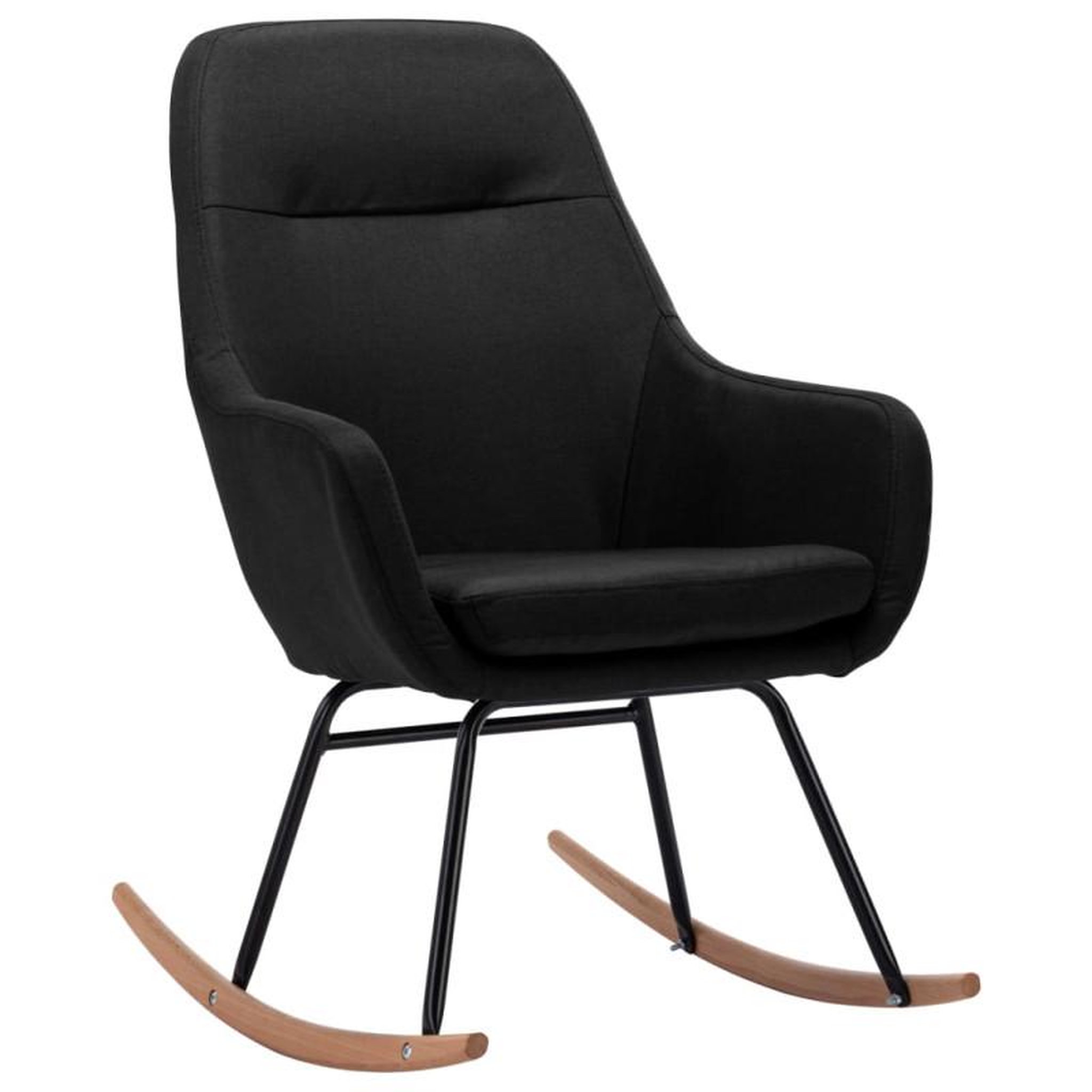 Voir la diapositive 2 : VIDAXL Chaise à bascule Noir Tissu