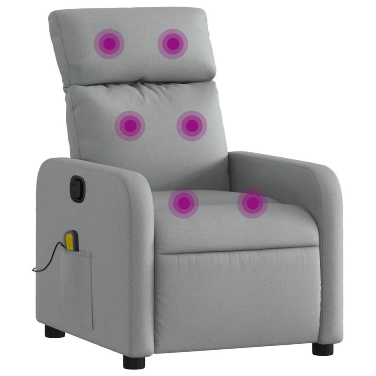 VIDAXL Fauteuil de massage inclinable Gris clair Tissu