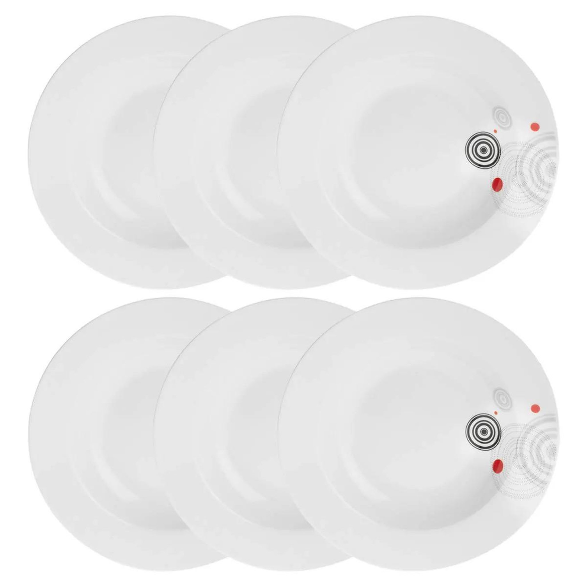SECRET DE GOURMET Lot de 6 assiettes creuses  instant  22cm blanc