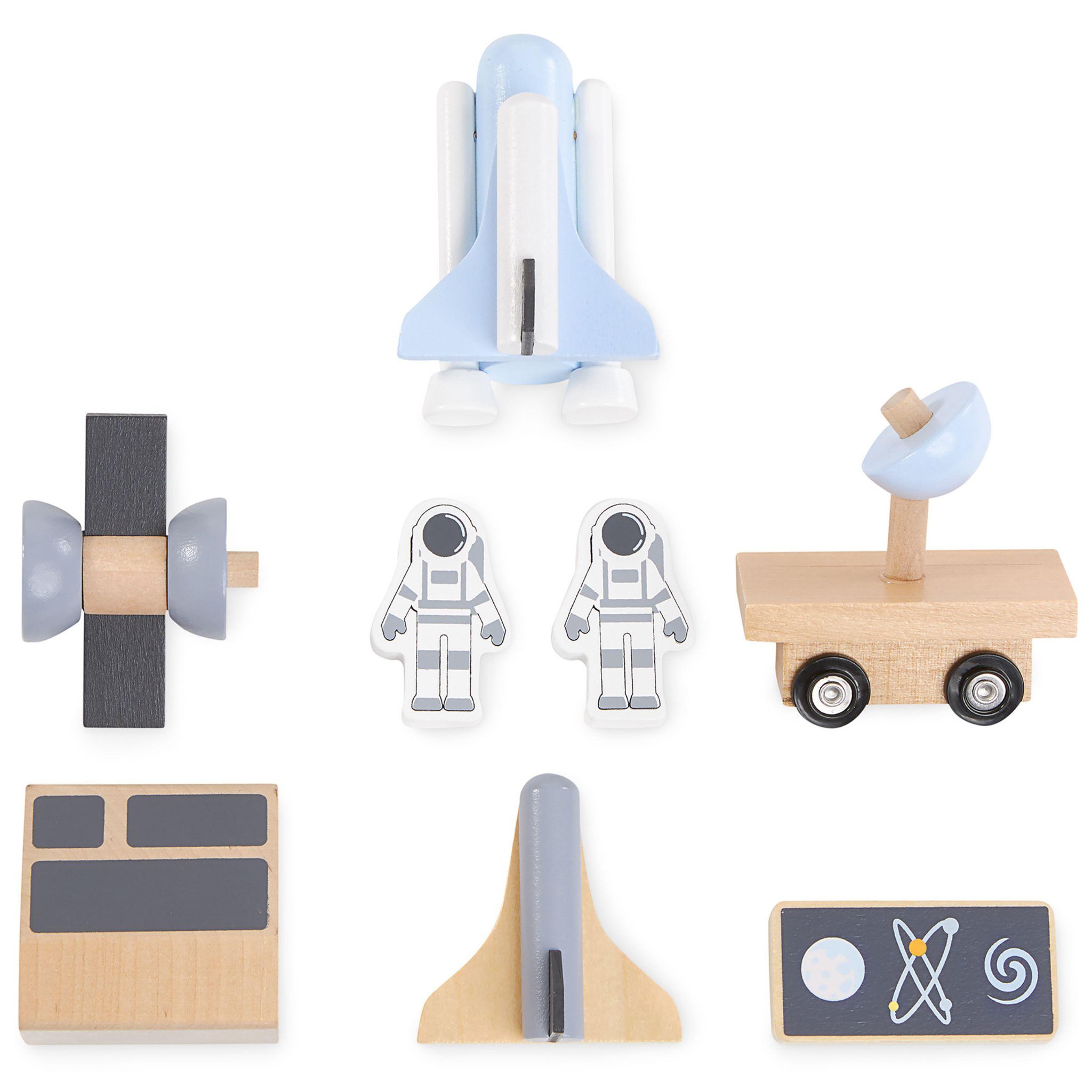 Voir la diapositive 4 : MAMABRUM Fusée Spatiale en Bois pour Enfant avec 2 Astronautes, Véhicules et Accessoires dès 3 Ans
