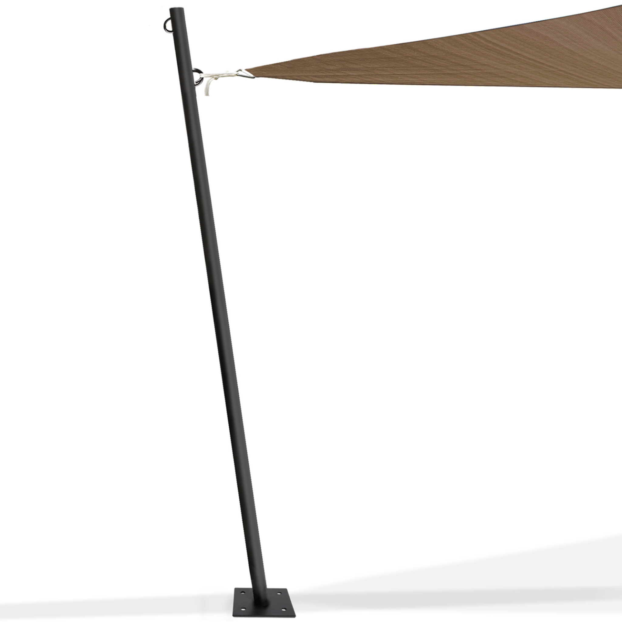ID MARKET Mât de fixation pour voile d'ombrage h. 220 cm poteau et base acier