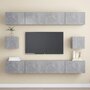 Voir la diapositive 1 : VIDAXL Ensemble de meubles TV 6 pcs Gris beton Bois d'ingenierie
