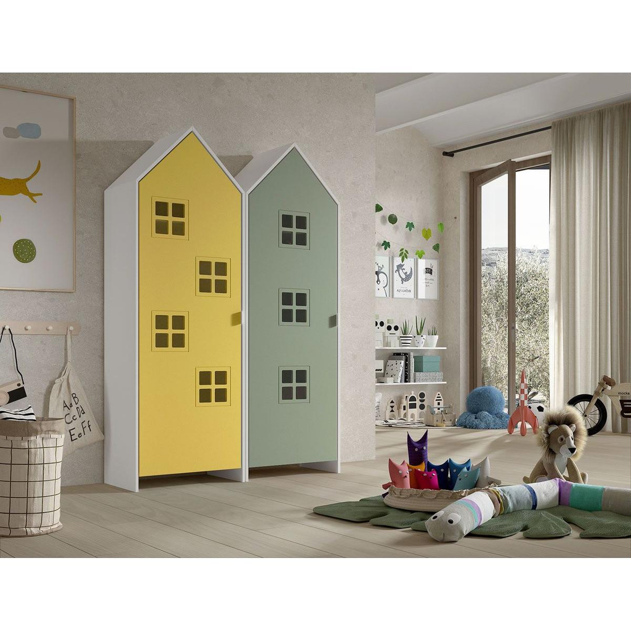Voir la diapositive 3 : Vipack Combinaison D'armoires 2 Parties Casami Bruges jaune vert