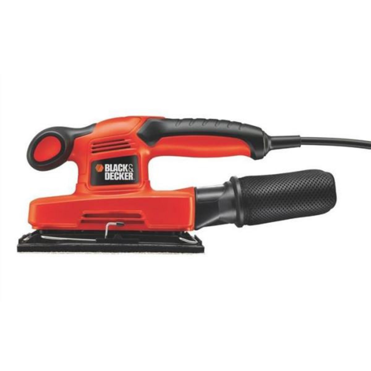 BLACK + DECKER Ponceuse Vibrante 1/3 Feuille Filaire 240W BLACK+DECKER ( Livrée en Coffret + 5 Abrasifs) - KA320EKA-QS