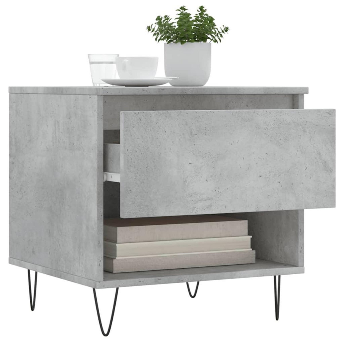 VIDAXL Tables basses 2 pcs gris beton 50x46x50 cm bois d'ingenierie