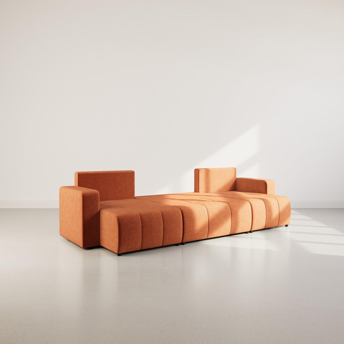 BEST MOBILIER Nicole - canapé panoramique en u 7 places convertible avec coffre en tissu