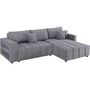 Voir la diapositive 1 : Habitat et Jardin Canapé d'angle convertible tissu chenille 3 places -  Trocadero  - Gris