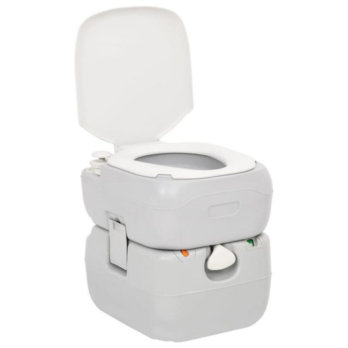 VIDAXL Toilette de camping portable gris et blanc 22+12 L PEHD