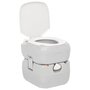 Voir la diapositive 3 : VIDAXL Toilette de camping portable gris et blanc 22+12 L PEHD