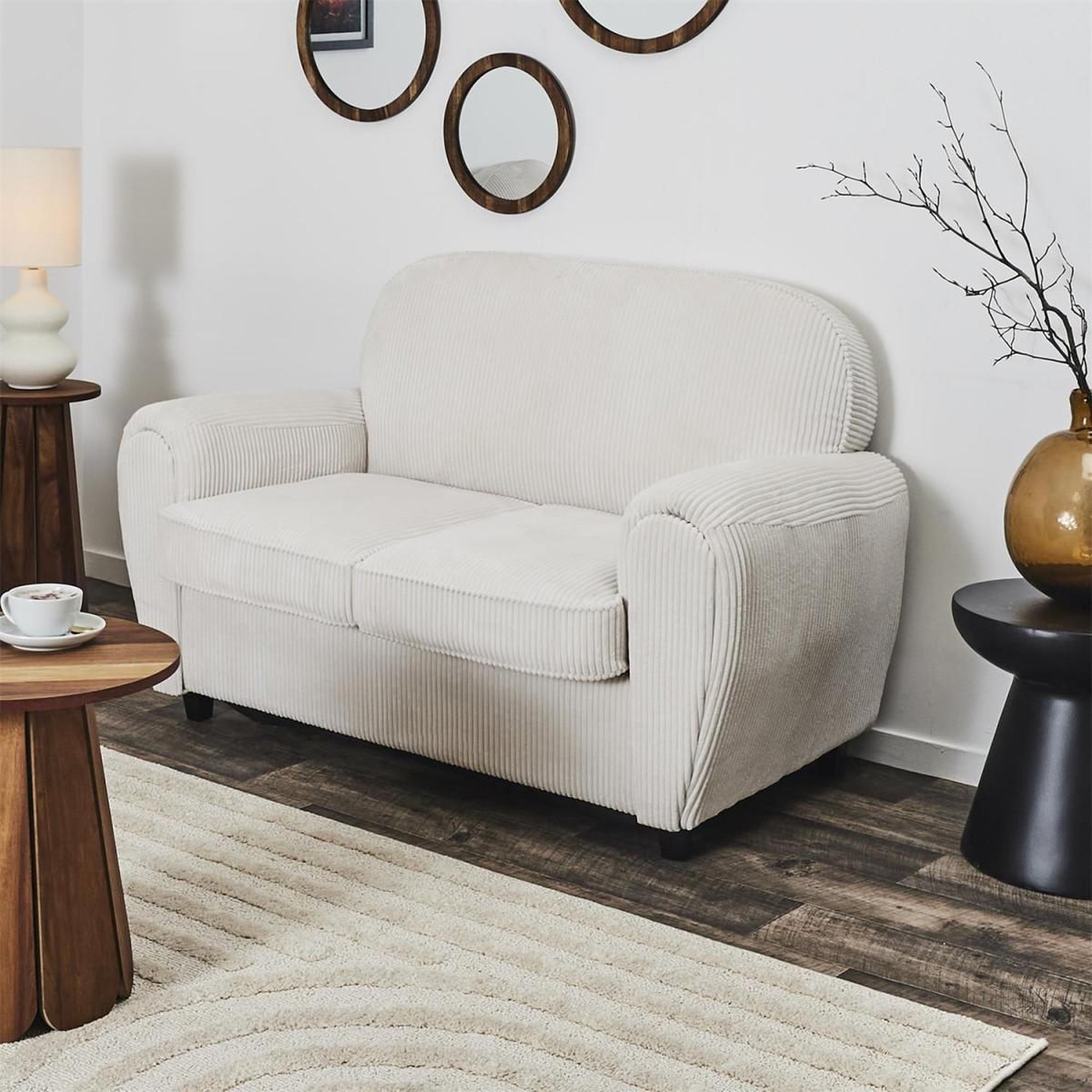Voir la diapositive 6 : The Home Deco Factory Canapé club 2 places côtelé  scott  137cm beige