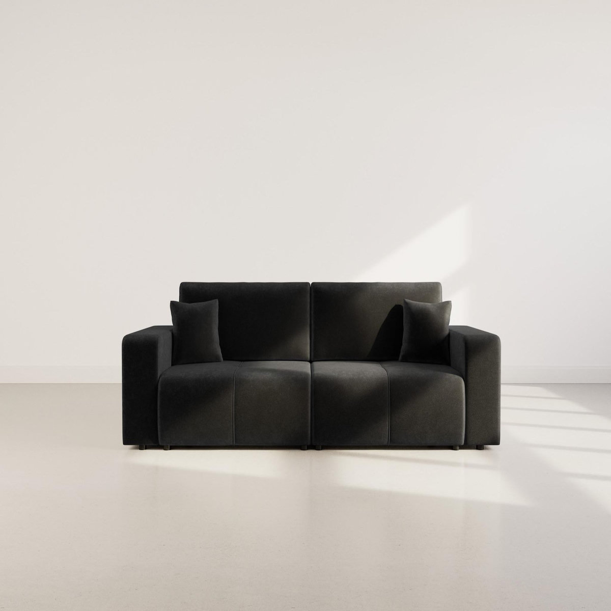 BEST MOBILIER Nicole - canapé droit 4 places convertible avec coffre en tissu