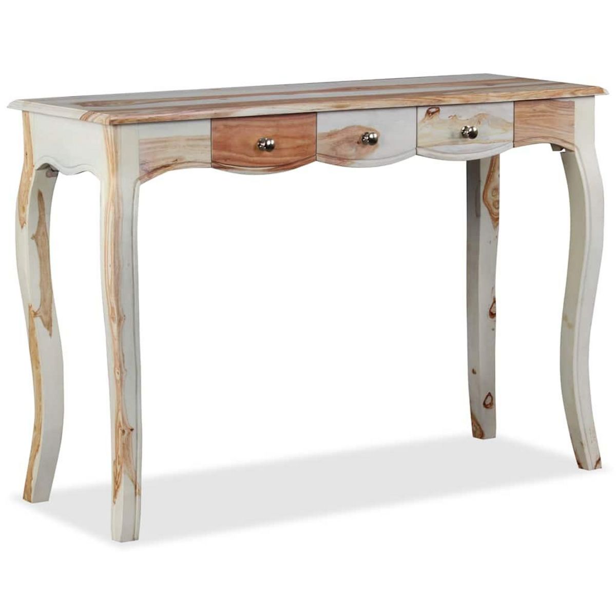 VIDAXL Table console et 3 tiroirs Bois massif 110x40x76 cm