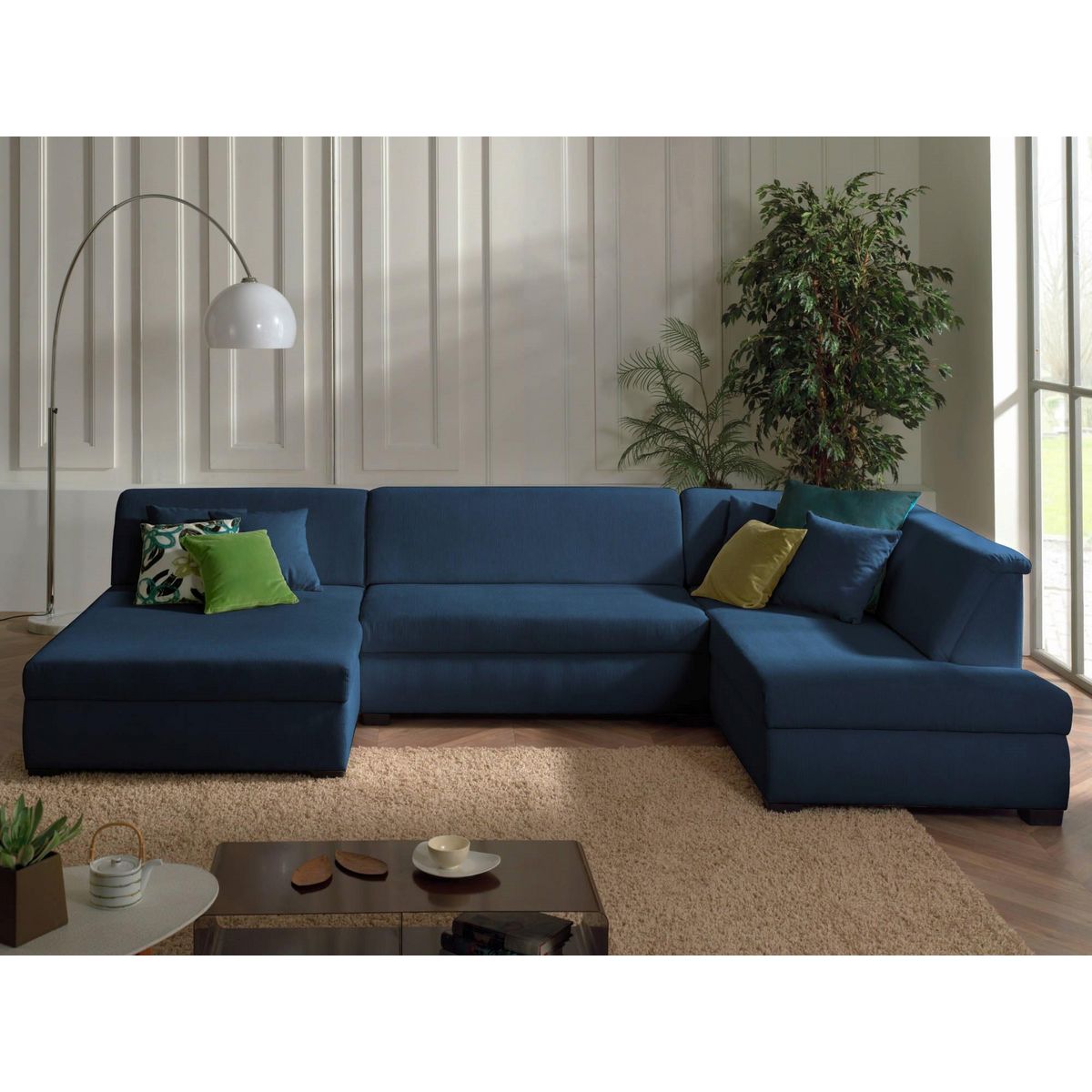 LISA DESIGN Malcom - canapé panoramique d'angle droit - en velours côtelé