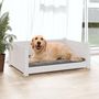 Voir la diapositive 3 : VIDAXL Lit pour chien Blanc 75,5x55,5x28 cm Bois de pin solide