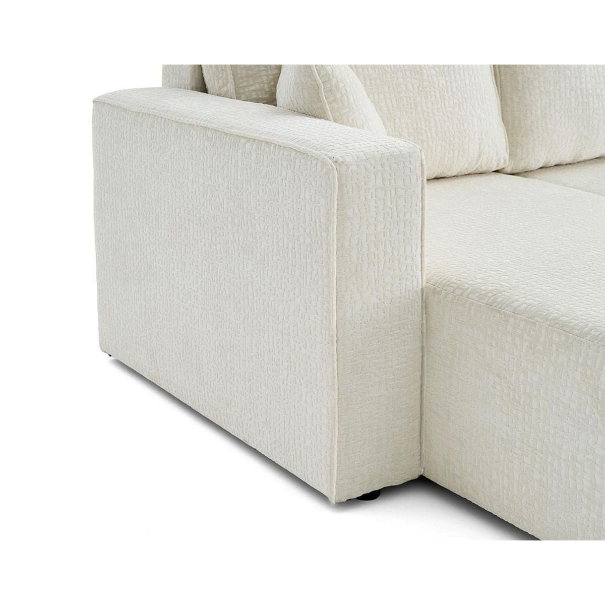 BEST MOBILIER Topaze - canapé panoramique en u - 7 places - convertible avec coffre - en tissu velours relief