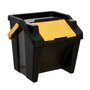 Voir la diapositive 4 : FIVE Lot de Poubelles de Tri  Empilables  30L Noir
