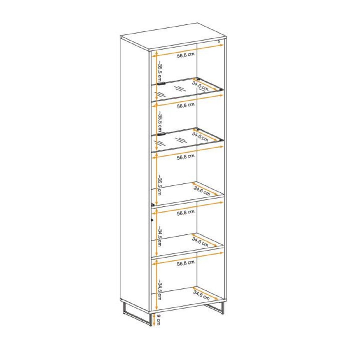 Paris Prix Vaisselier Design 2 Étagères  Plank  194cm Naturel