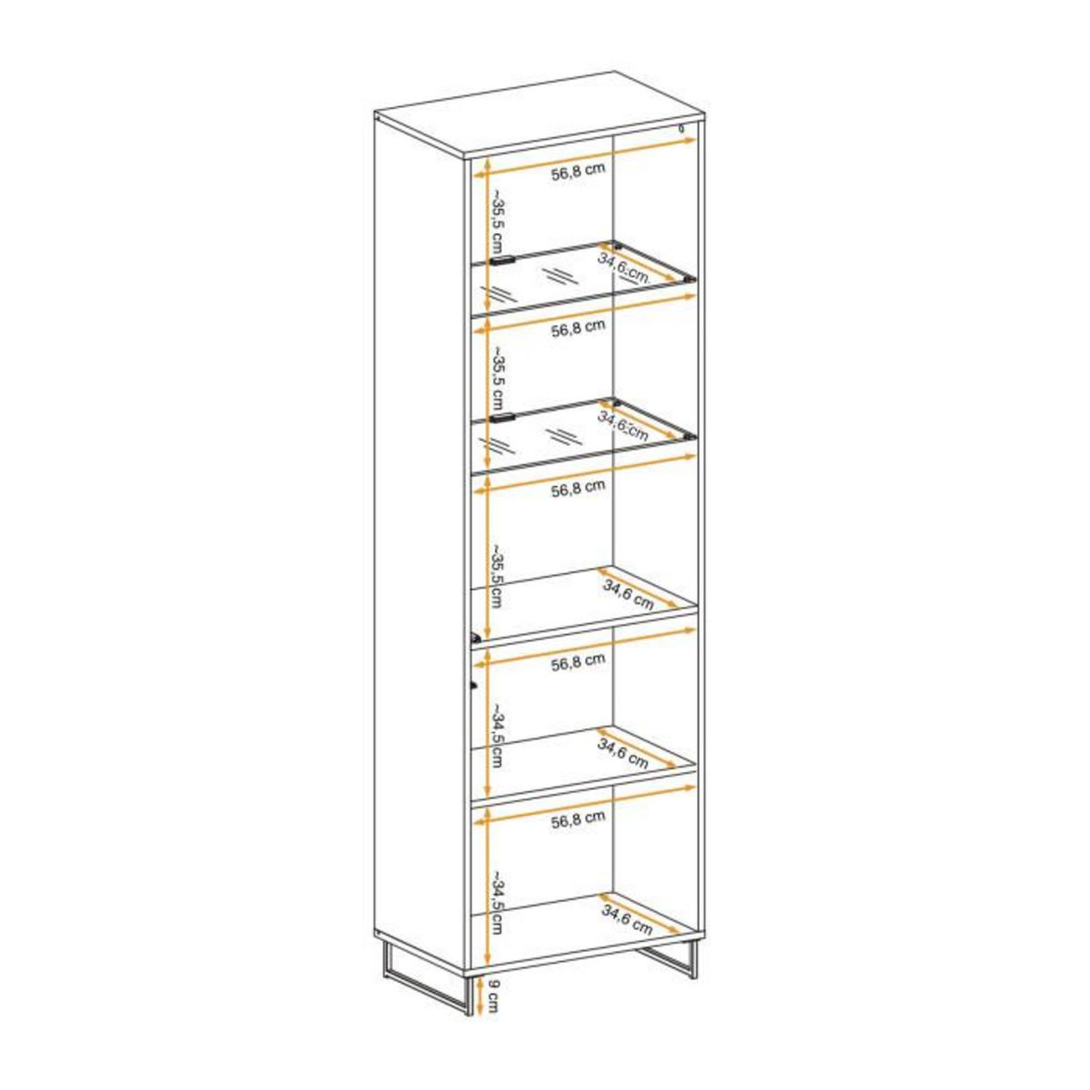 Paris Prix Vaisselier Design 2 Étagères  Plank  194cm Naturel