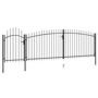 Voir la diapositive 2 : VIDAXL Portail de cloture de jardin avec dessus en lance 5x2 m Noir