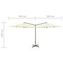 Voir la diapositive 6 : VIDAXL Parasol de jardin double avec mat en acier sable 600 cm