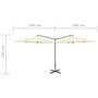 Voir la diapositive 6 : VIDAXL Parasol de jardin double avec mat en acier sable 600 cm