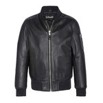 Schott Veste en Cuir Noir Homme Schott LCBOMB. Coloris disponibles : Noir