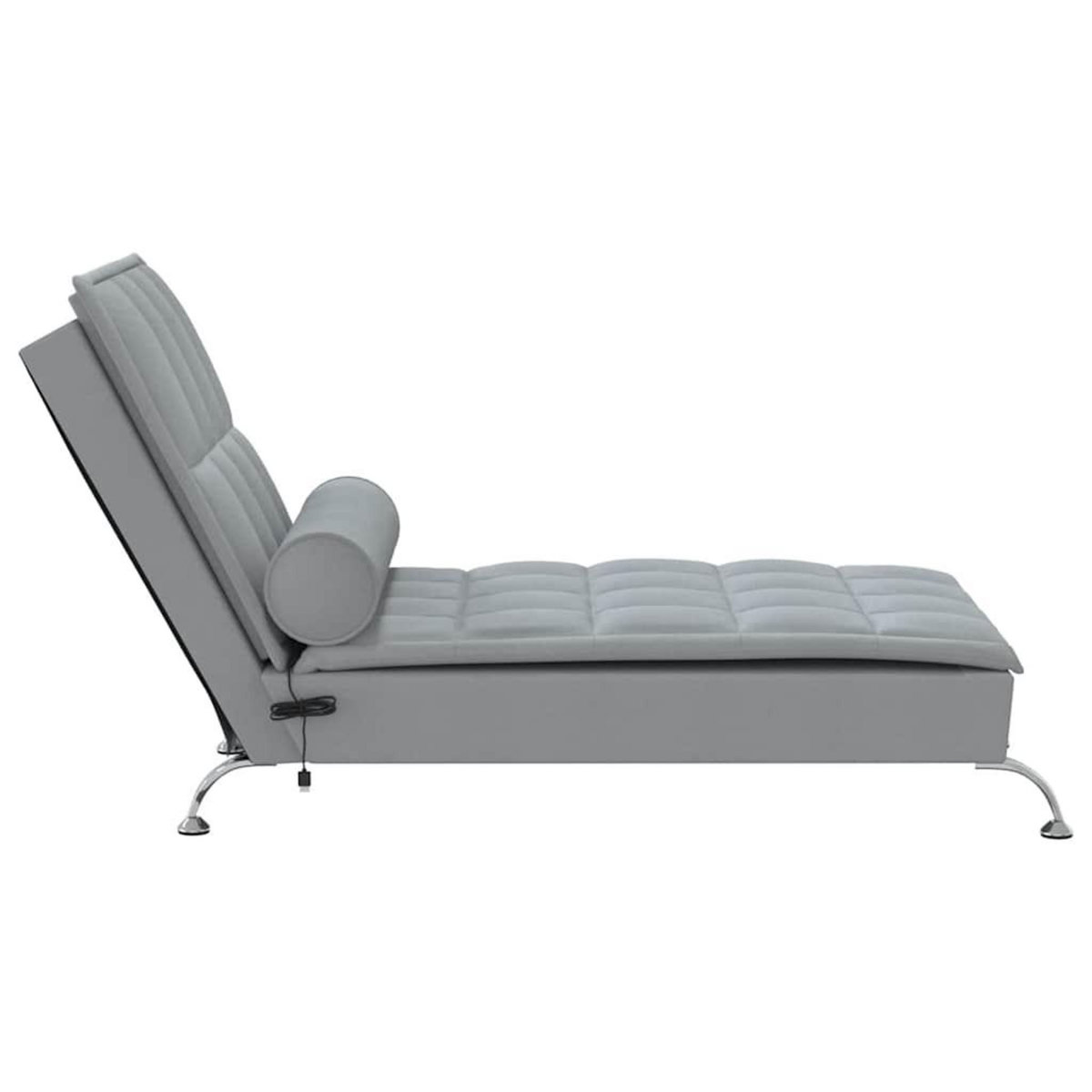 VIDAXL Chaise longue de massage avec traversin gris clair tissu