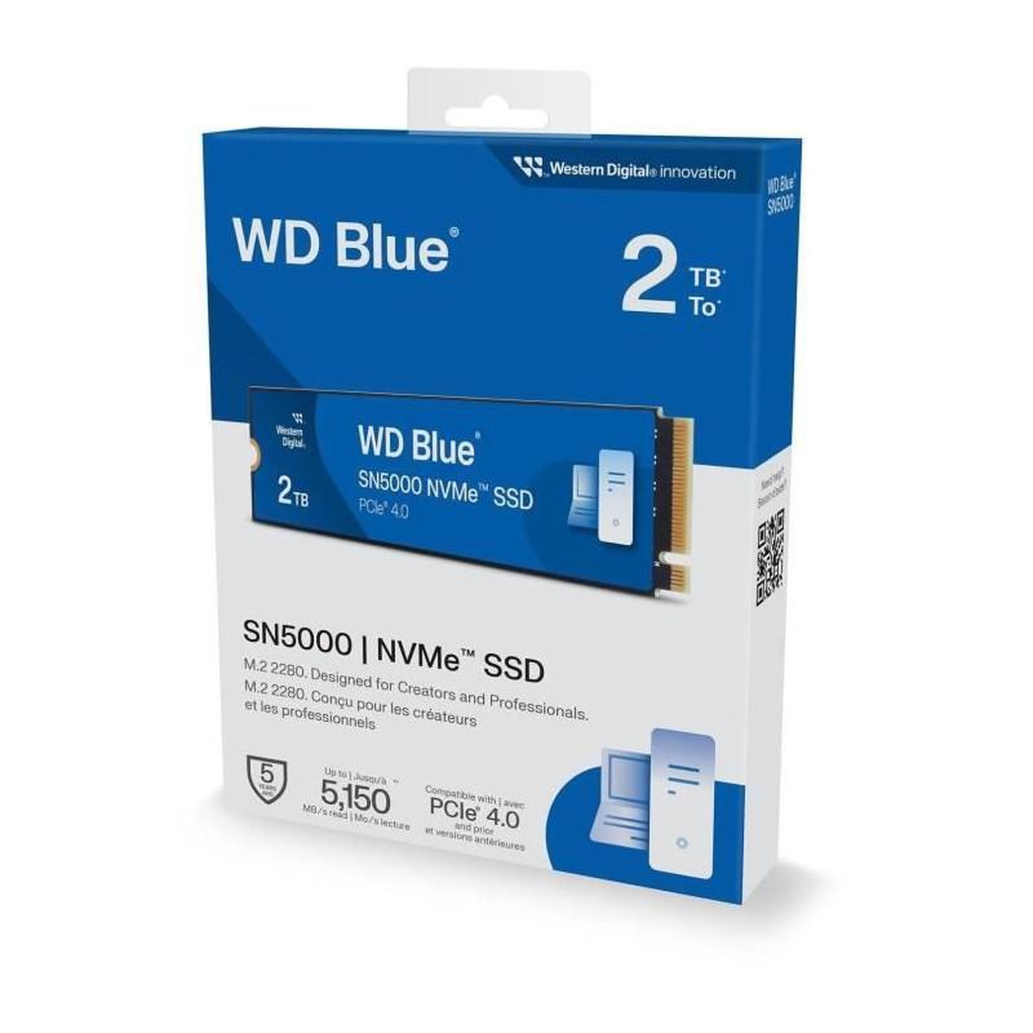 Voir la diapositive 4 : Western Digital WESTERN DIGITAL - SN5000 - Disque SSD Interne - 2 To - WDS200T4B0E