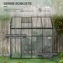 Voir la diapositive 3 : OUTSUNNY Serre de jardin adossée serre adossée dim. 2,53L x 1,27l x 2,4H m fondation porte coulissante lucarne alu polycarbonate noir