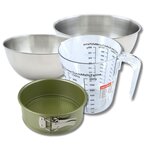 ZENKER Set pâtisserie avec moule à manqué 20 cm revêtement cire de carnauba, 2 bols à mixer, verre mesureur et spatule Zenker