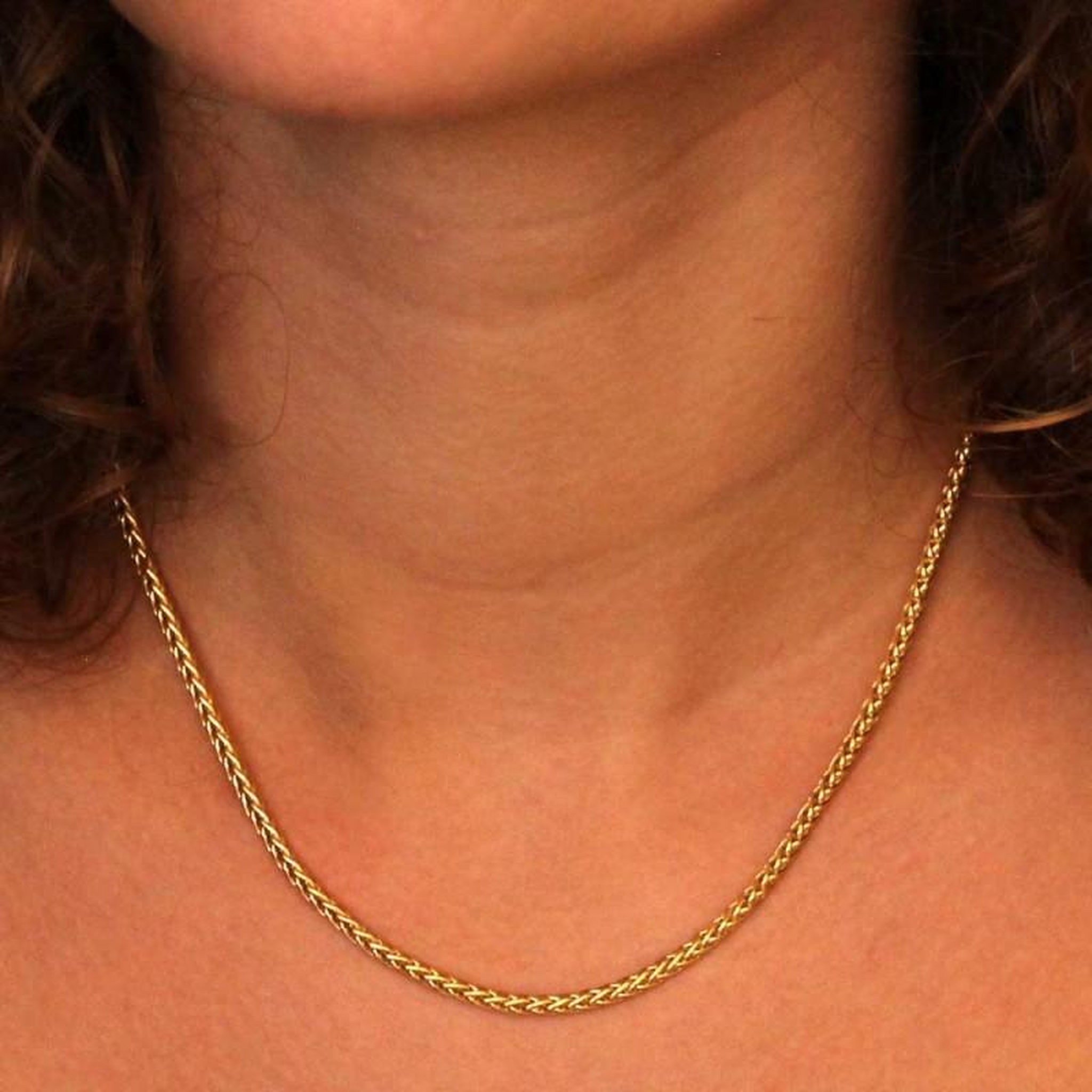 Voir la diapositive 4 : L'ATELIER D'AZUR Collier Or 18 Carats 750/000 Maille Palmier Jaune - Femme