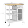 Voir la diapositive 3 : HOMCOM Desserte de cuisine multi-rangement - porte acrylique poignées métal MDF blanc aspect bambou