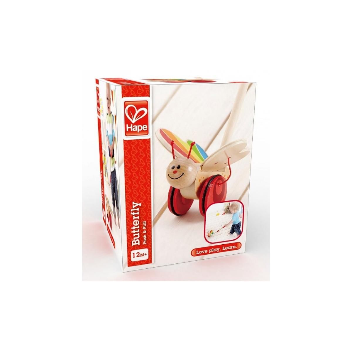 Hape Jouet à Pousser en Bois Papillon pour Enfants - Activité Ludique dès 1 An