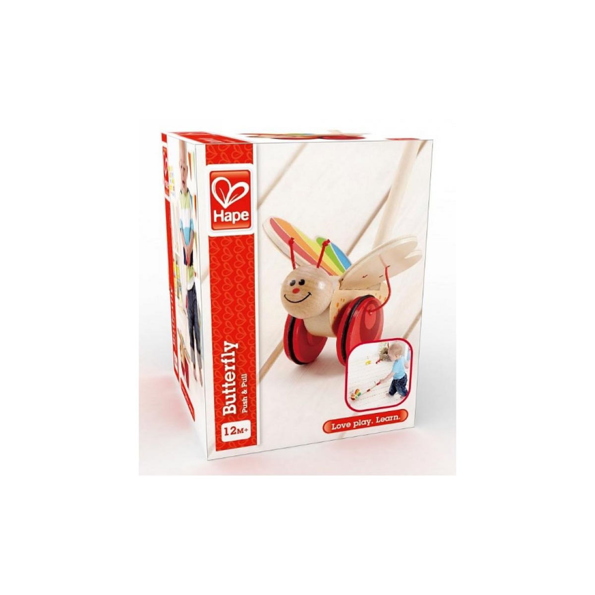 Hape Jouet à Pousser en Bois Papillon pour Enfants - Activité Ludique dès 1 An