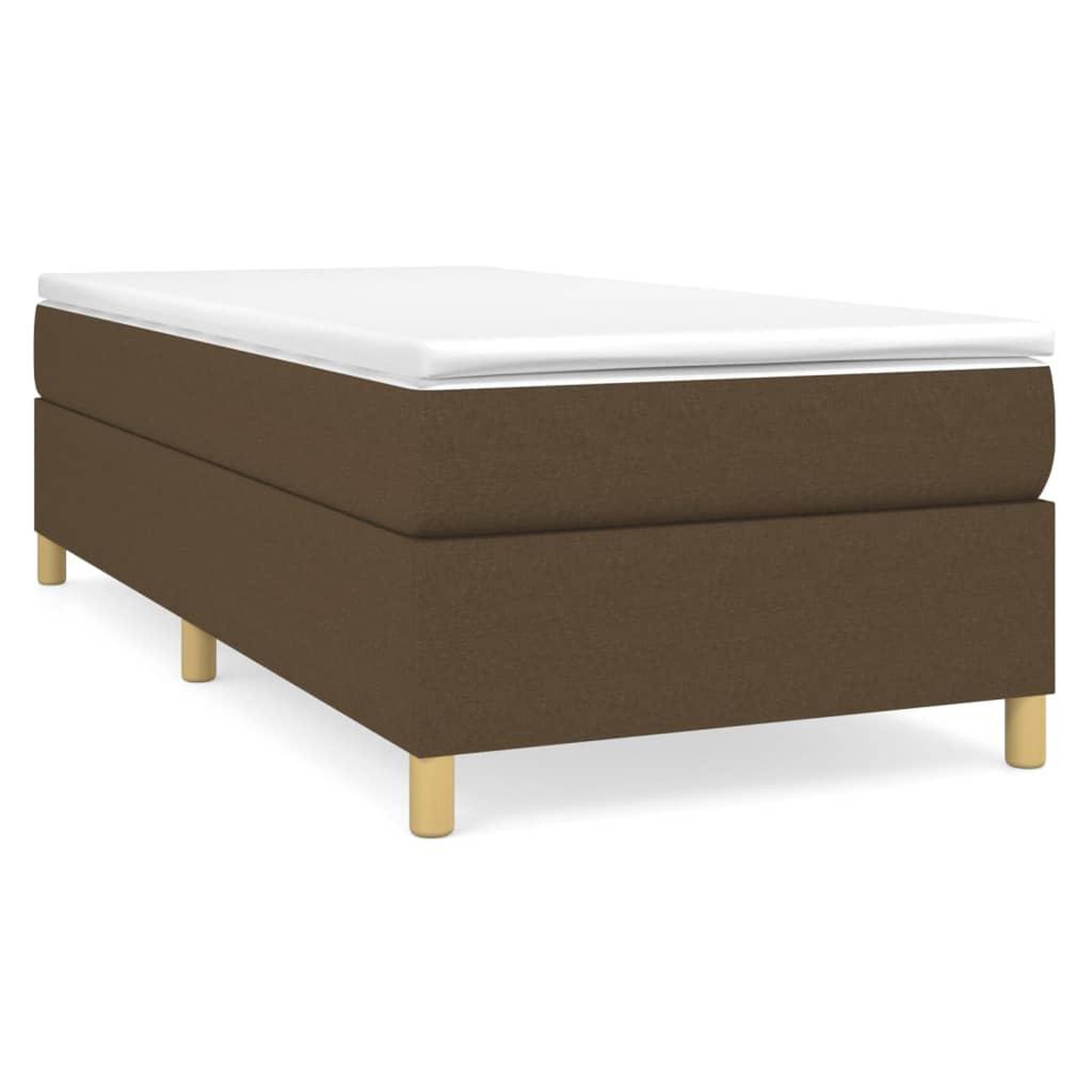 Voir la diapositive 2 : VIDAXL Cadre de lit sans matelas marron fonce 90x190 cm tissu