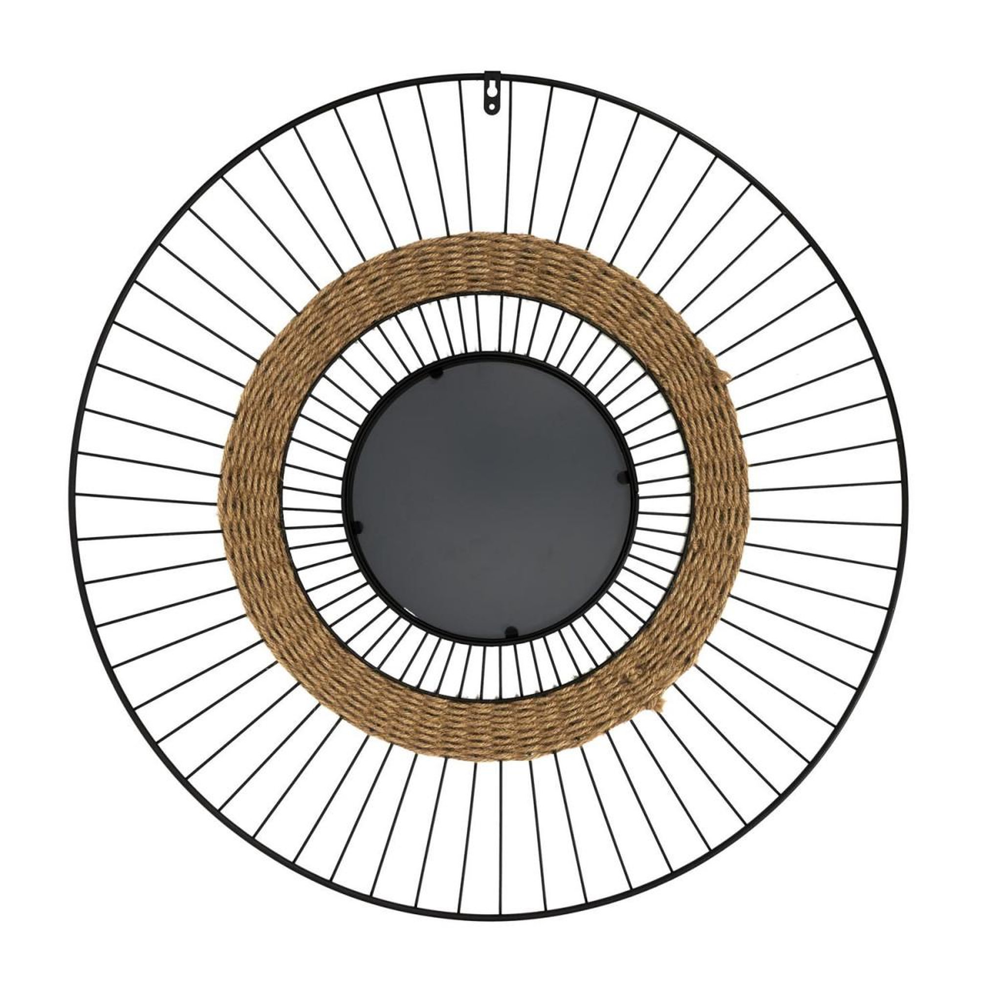 Voir la diapositive 2 : The Home Deco Factory Miroir Mural Design  Filaire  60cm Noir & Naturel
