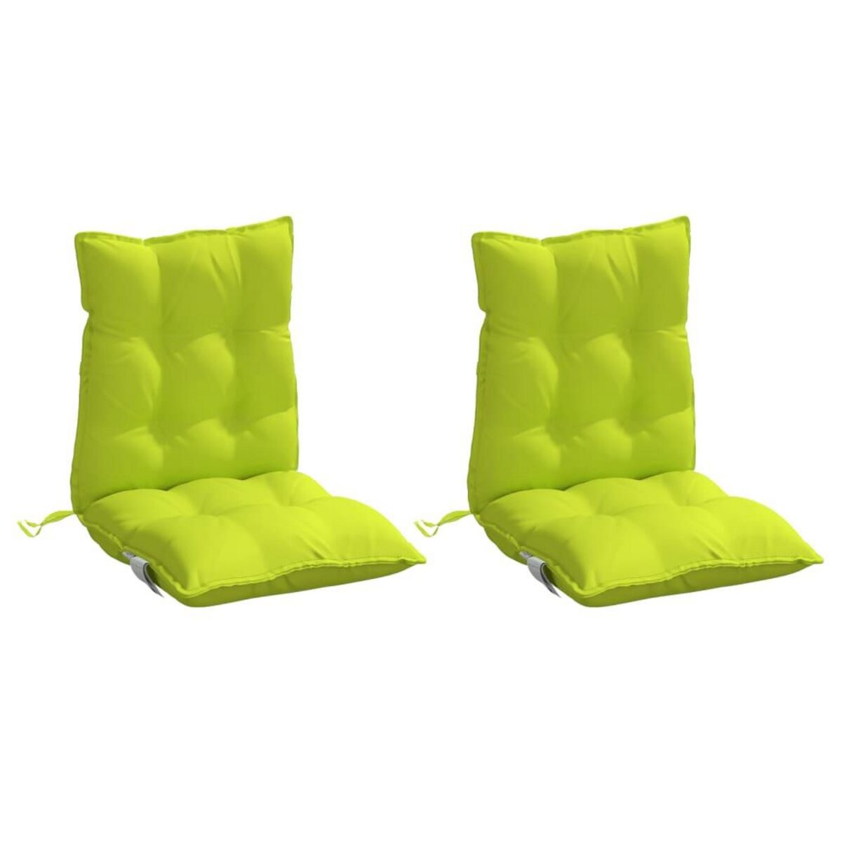 VIDAXL Coussins de chaise a dossier bas lot de 2 vert vif