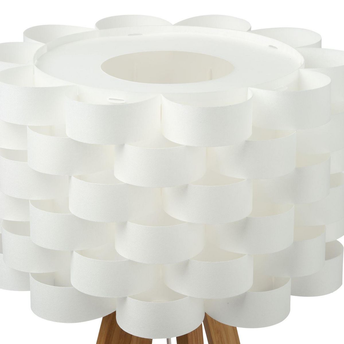 ATMOSPHERA Lampadaire bambou Moki - Hauteur 150 cm - Blanc