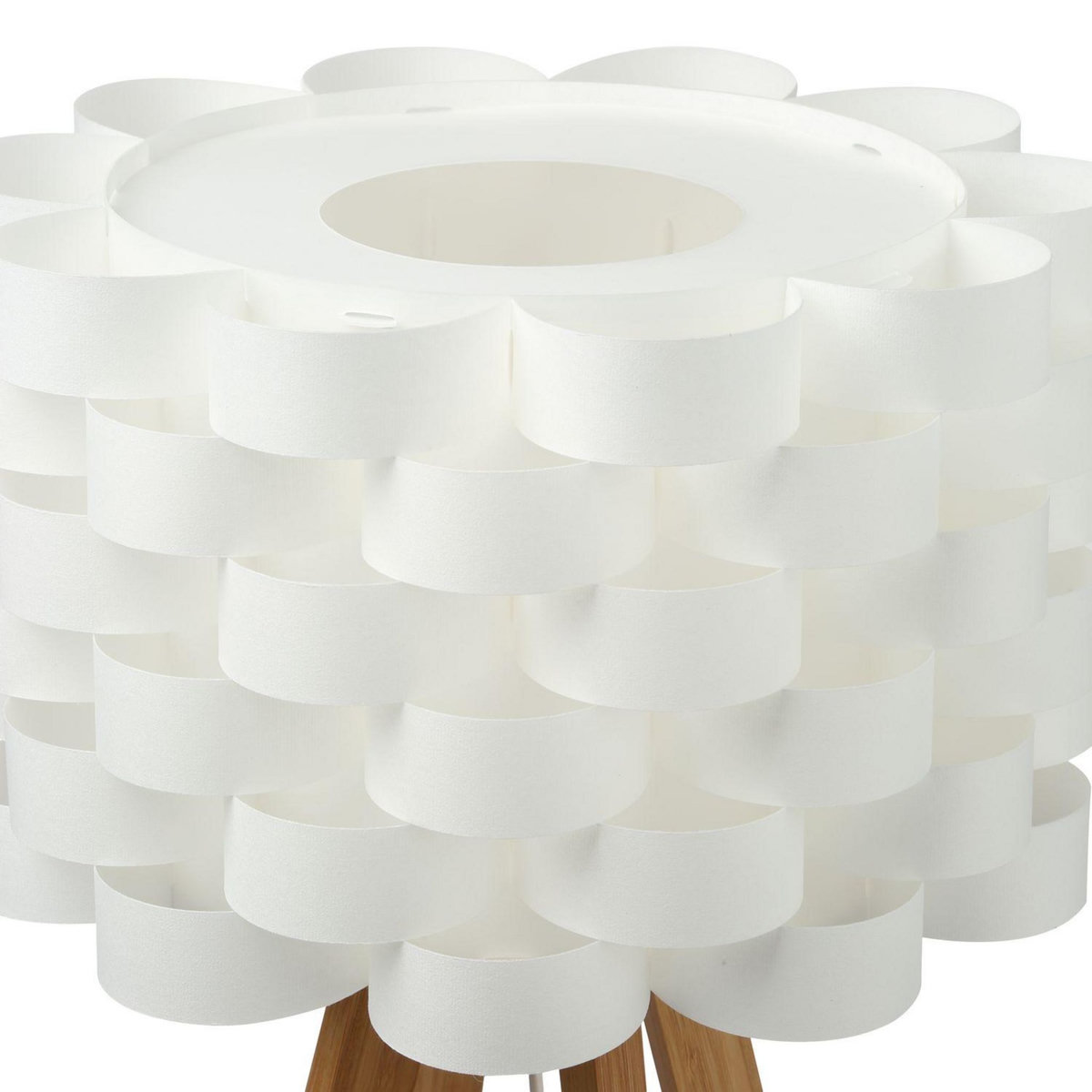 ATMOSPHERA Lampadaire bambou Moki - Hauteur 150 cm - Blanc
