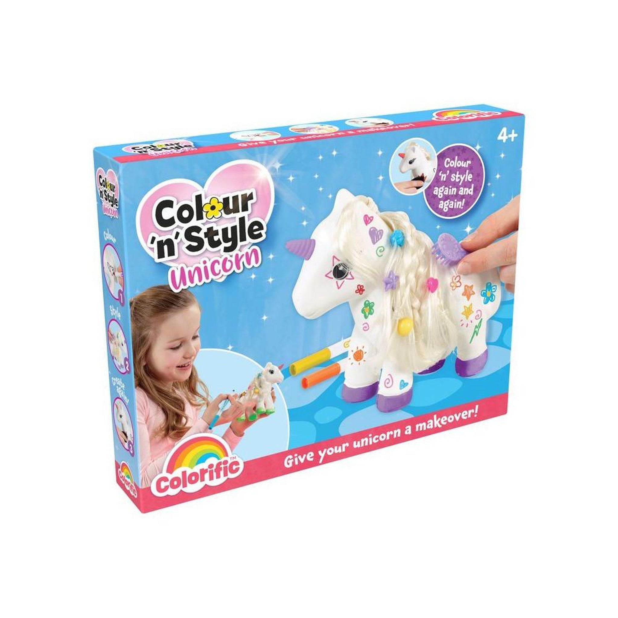GOLIATH Kit créatif licorne effaçable réutilisable avec feutres, perles et brosse