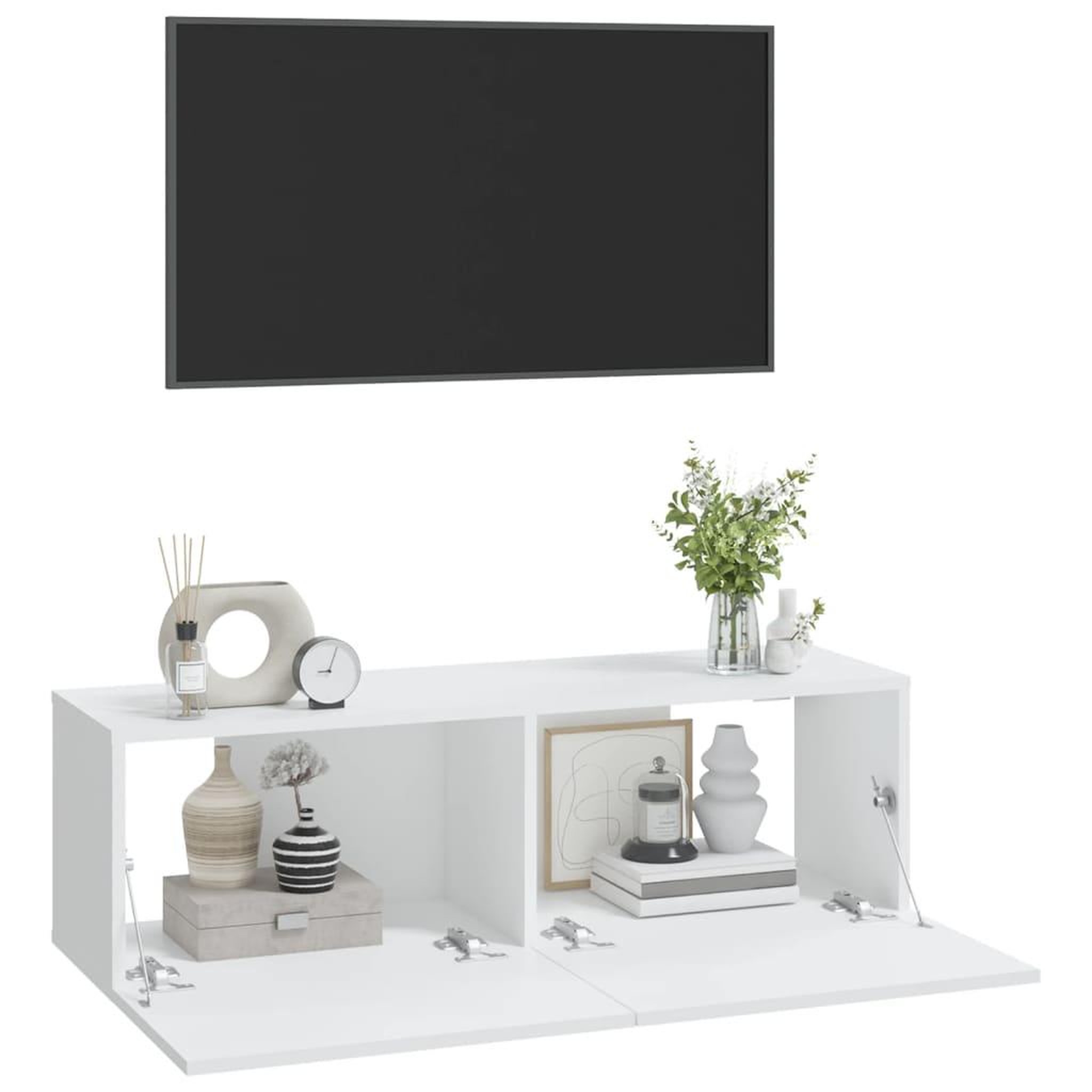Voir la diapositive 4 : VIDAXL Meubles TV muraux 2 pcs blanc 100x30x30 cm bois d'ingenierie