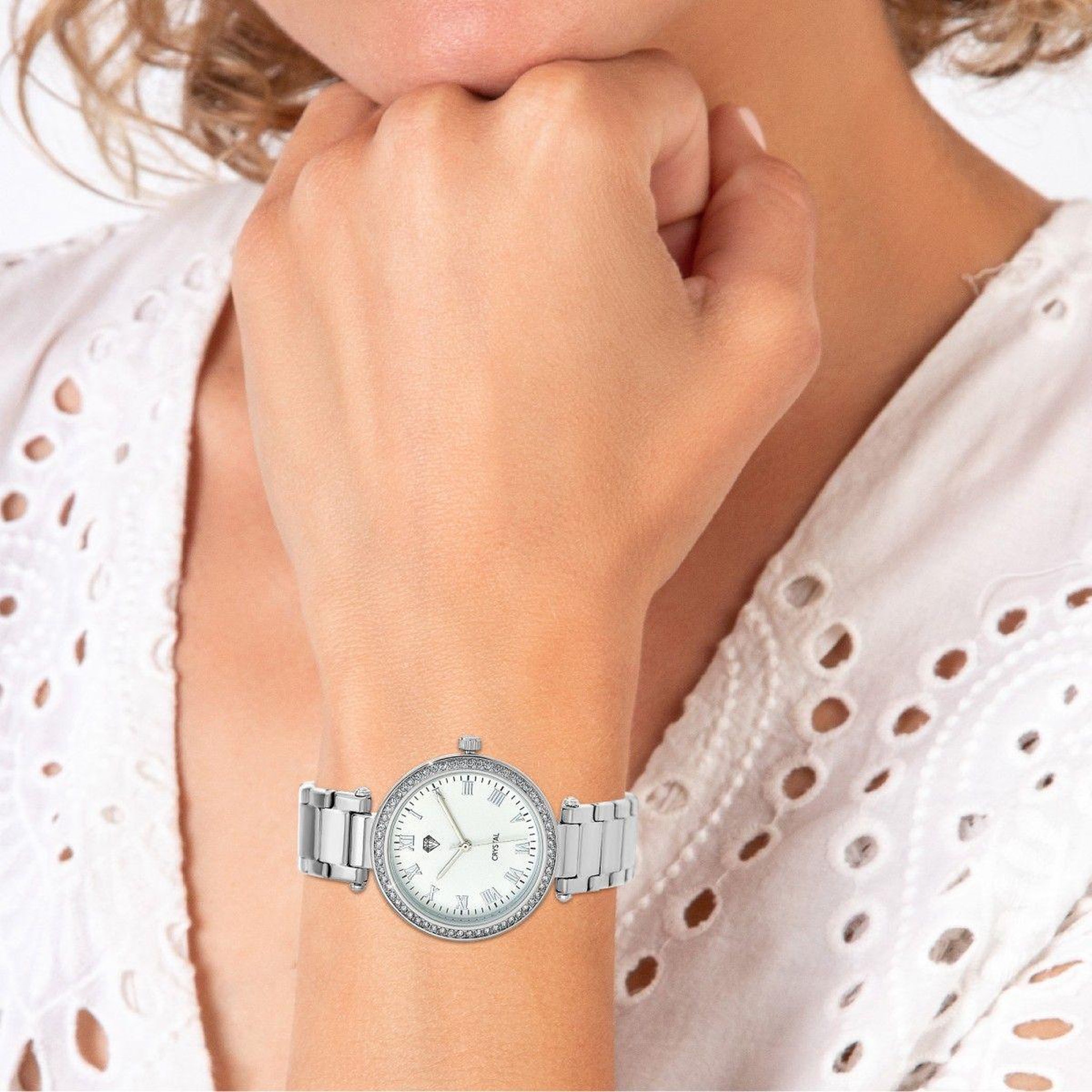 Voir la diapositive 2 : SC CRYSTAL Montre Naëlle élégante ornée de Cristaux scintillants par SC Crystal