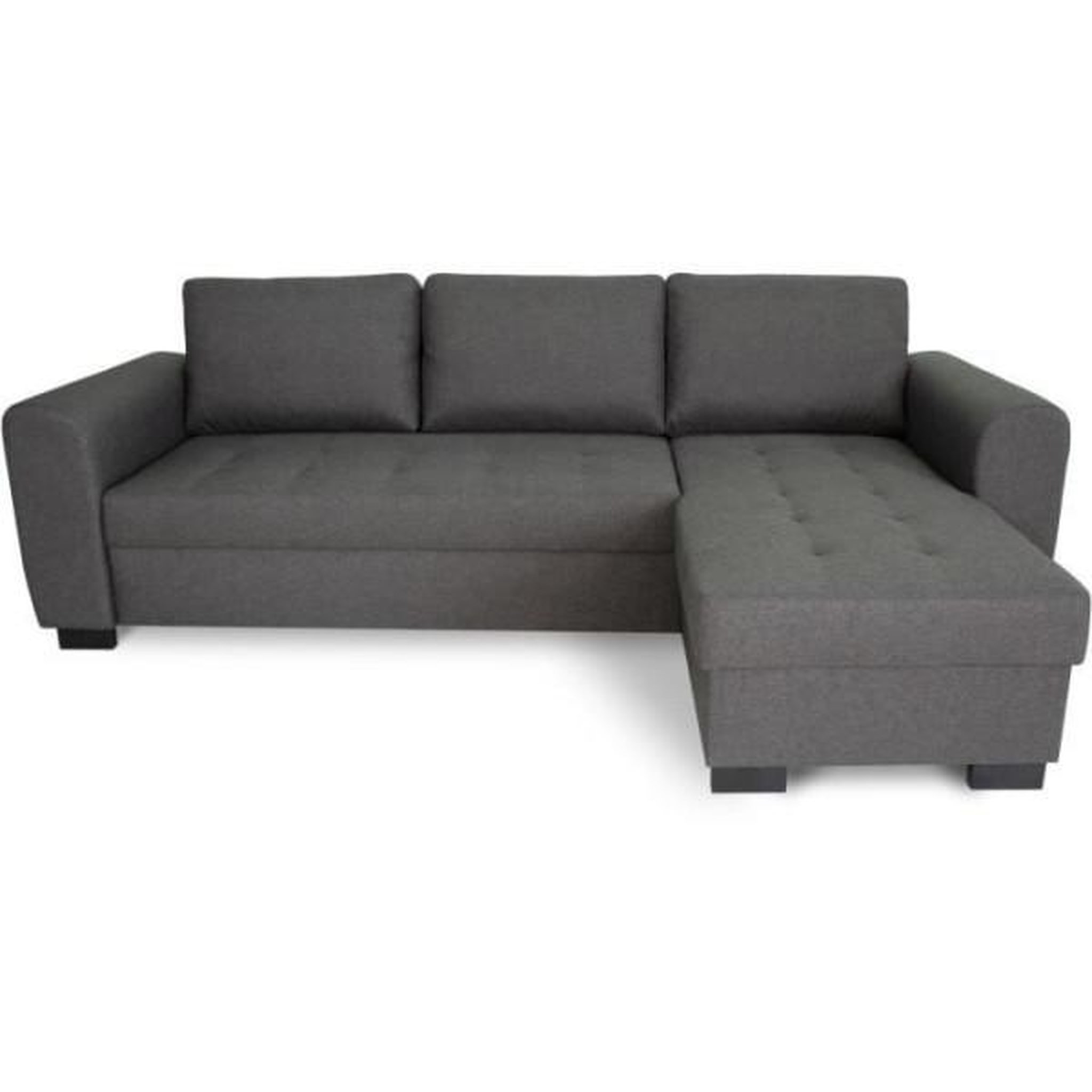 Voir la diapositive 3 : MARKET24 Canapé d'angle fixe réversible 4 places - Tissu Anthracite - L245 x P150 x H86 cm - HAMILTON - Fabriqué en Ukraine