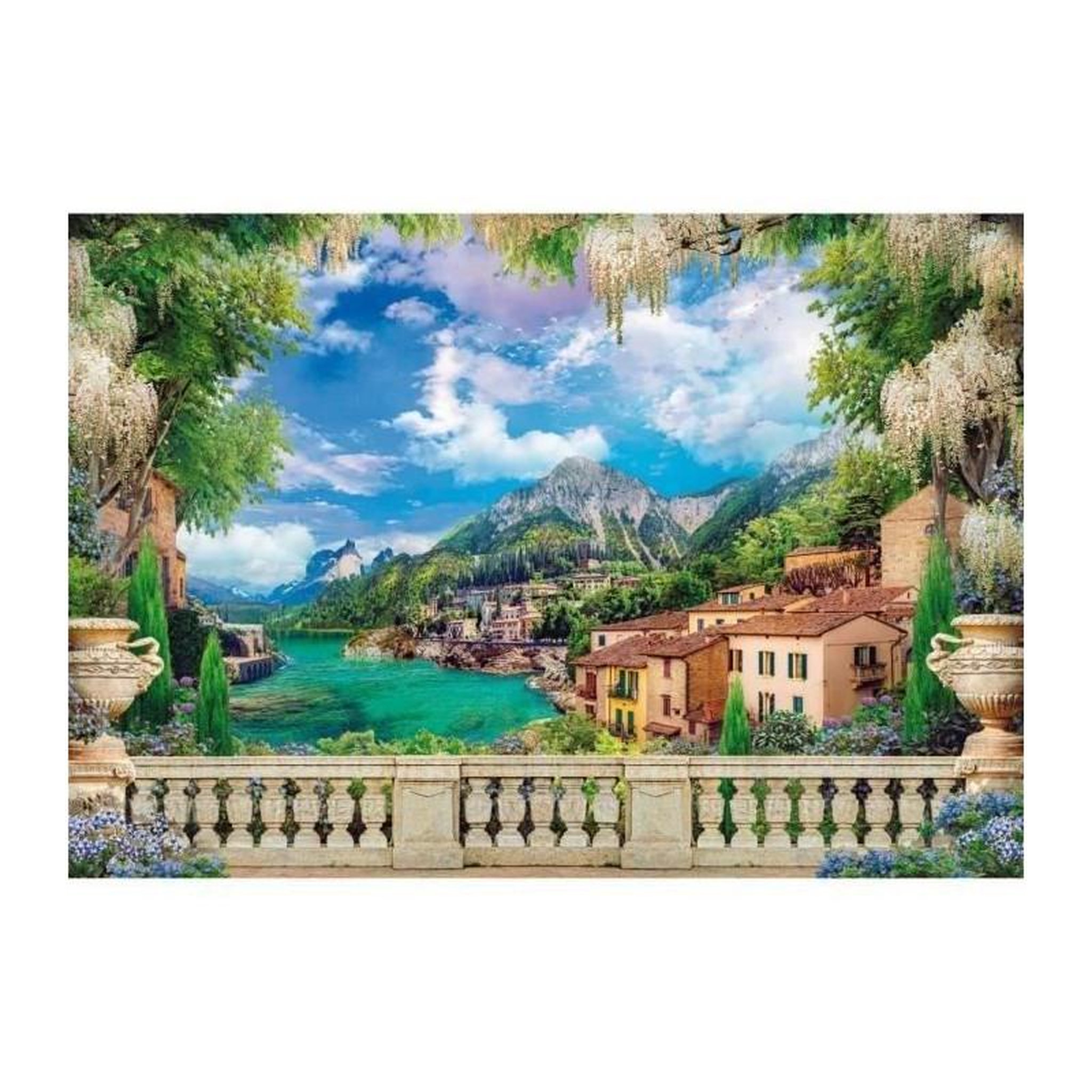 Voir la diapositive 2 : CLEMENTONI Puzzle Clementoni Lush Terrace on Lake 3000 pièces