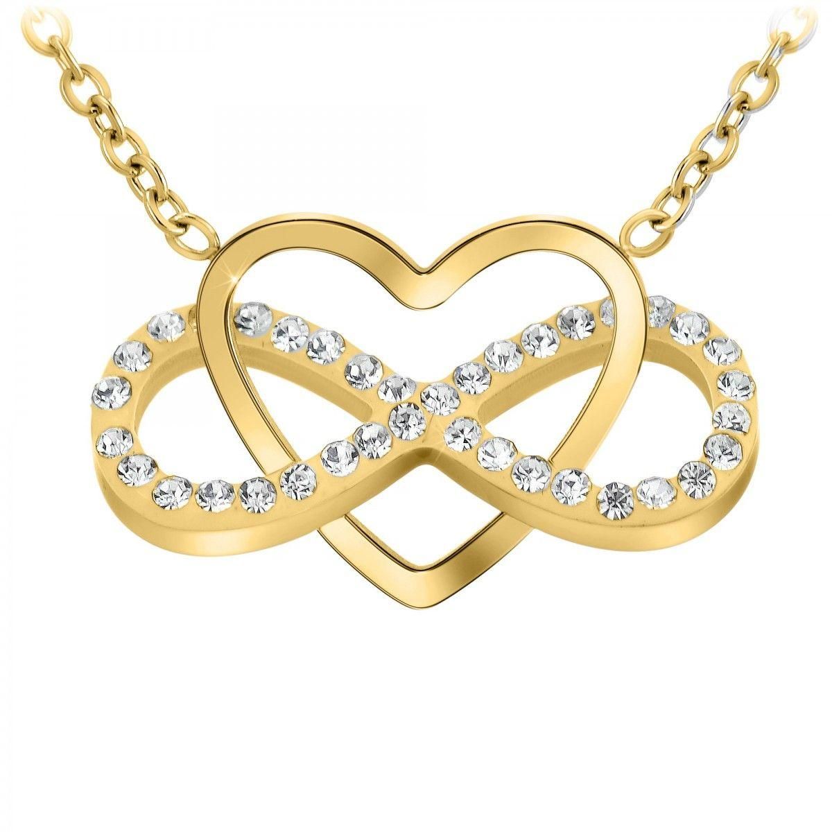 SC BOHEME Collier coeur et infini SC Bohème orné de Cristaux scintillants