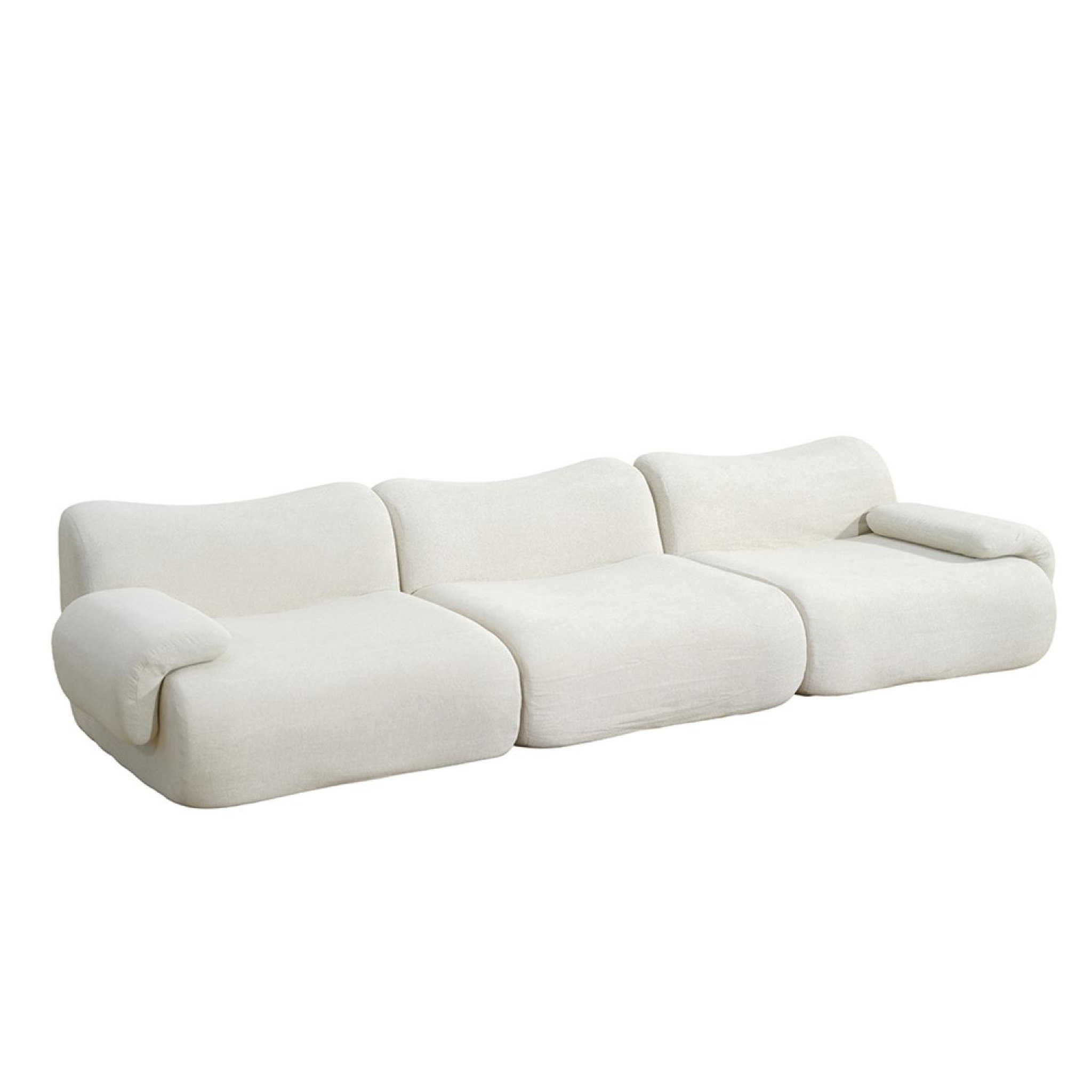 CONCEPT USINE Canapé compressé 4 places en velours beige poole