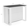 Voir la diapositive 5 : ID MARKET Table de bar îlot JUNO bois blanc et plateau gris
